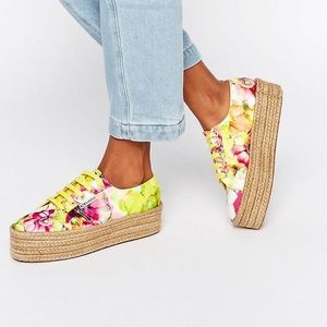Superga women’s floral platform espadrilles